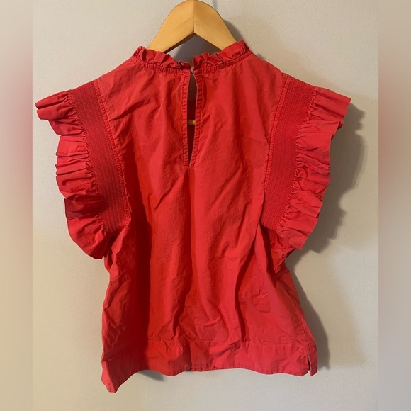 Anthropologie English Factory Ruffle Top in Poppy Red Small - Picture 10 of 10